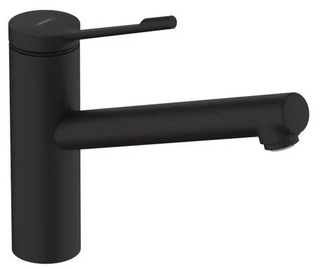 Rubinetto da cucina fisso a collo di cigno Zesis Lean nero verniciato opaco HANSGROHE