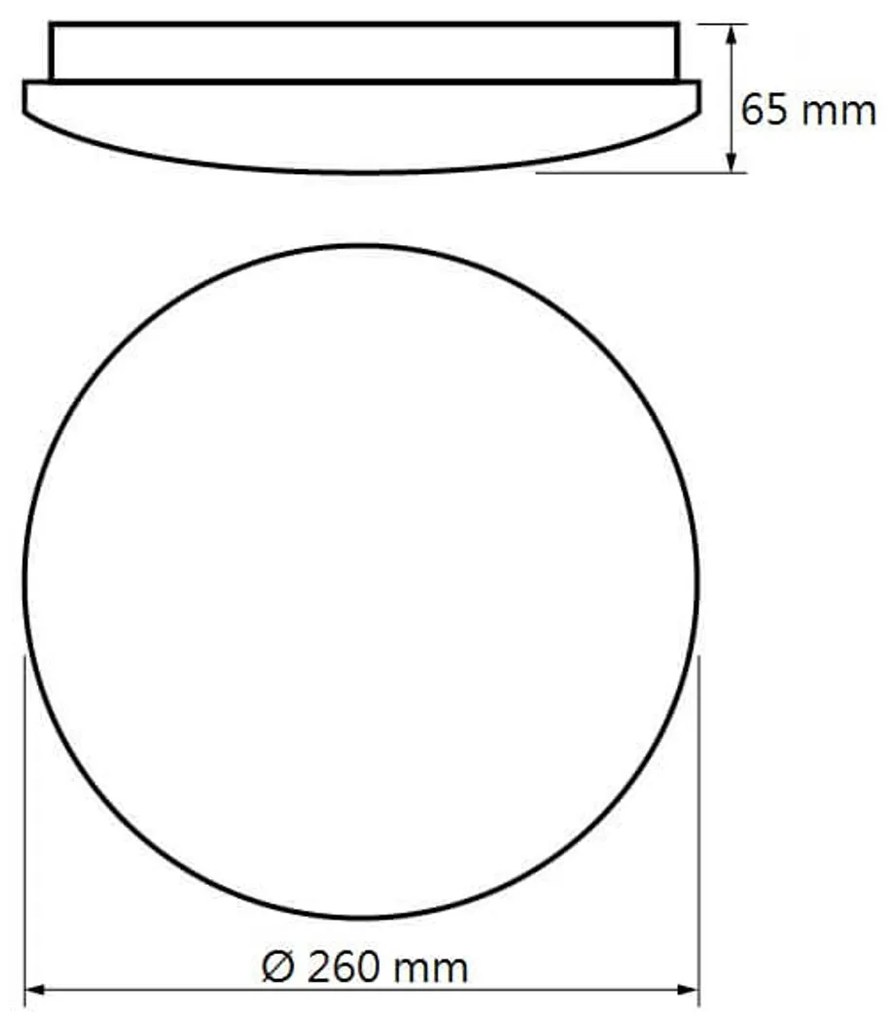 Plafoniera LED 12W IP20 ø260x65mm da soffitto e parete