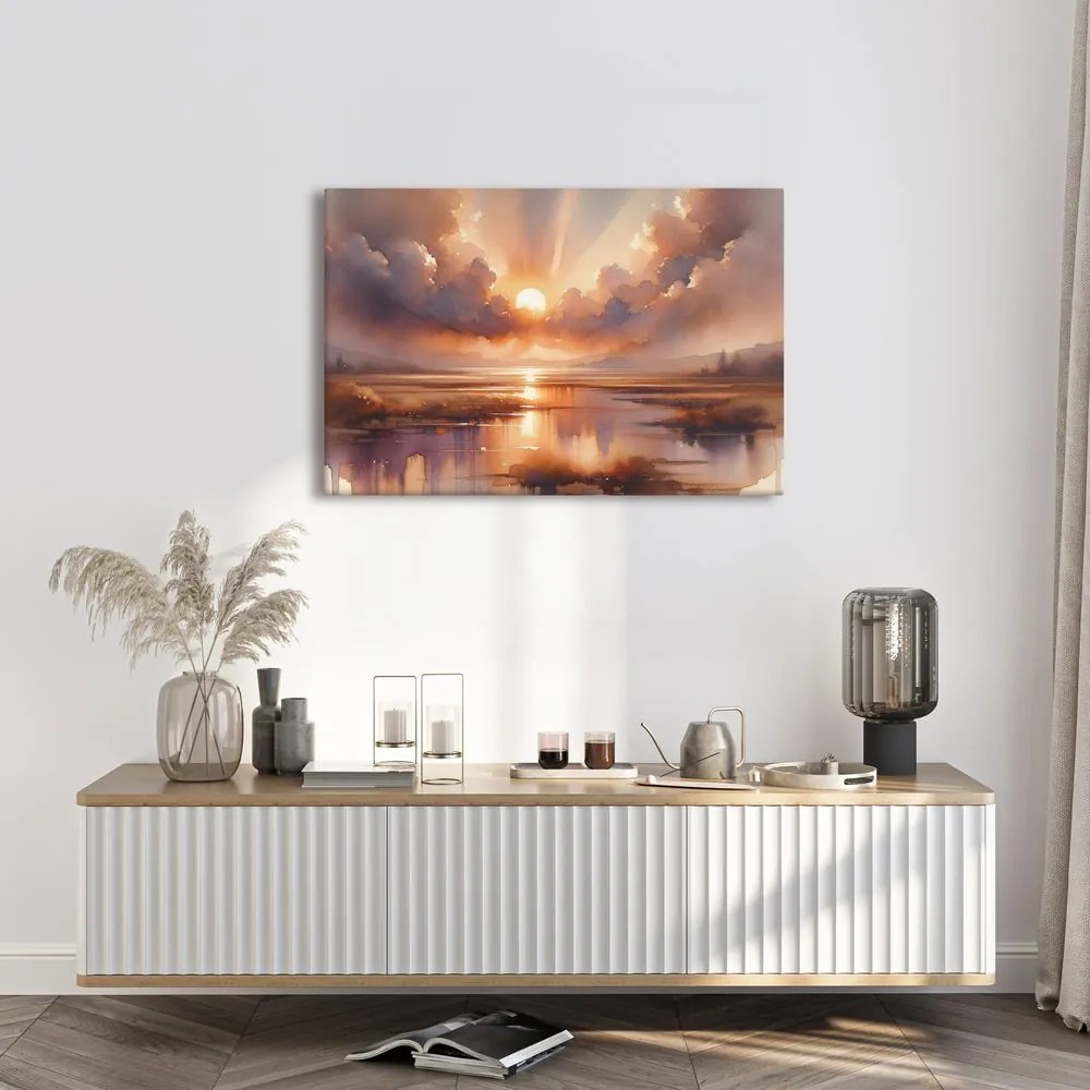 Quadro su tela – Tramonto sul paesaggio