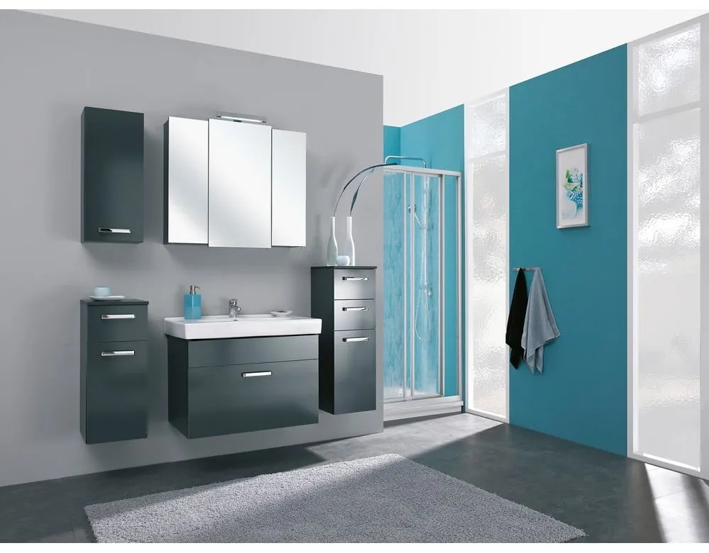 Mobile bagno sospeso grigio scuro 30x70 cm Set 311 - Pelipal