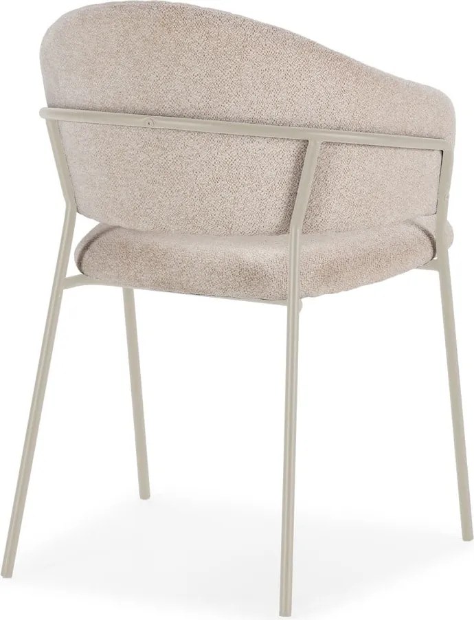 Set di sedie da pranzo beige in imbottito con braccioli 2 pz Leticia – Marckeric