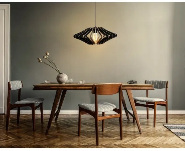 Lampadario a sospensione con filo 1xE27/60W/230V nero diametro 47 cm