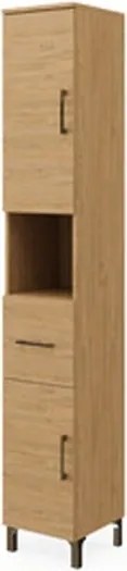 Colonna Bagno Rubino H.194 Cm 2 Ante+1 Cassetto Rovere Naturale