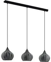 Lampadario Contemporaneo Tamallat 3 Luci Acciaio Nero