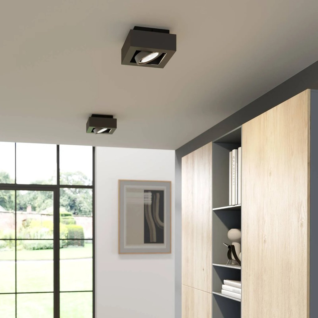 Plafoniera soffitto Ronka Arcchio, dimmerabile, Nero, Soggiorno / Sala da pranzo, Alluminio, Moderno, Plafoniera