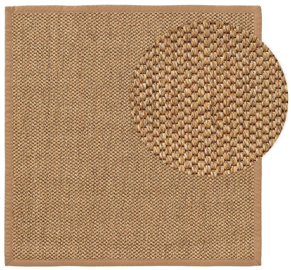 benuta Pure Tappeto sisal Greta Crema 200x200 cm - Tappeto design moderno soggiorno