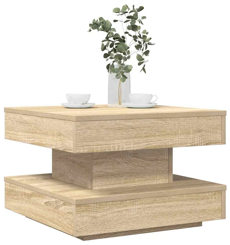 Tavolino Da Caffè Girevole A 360 Gradi Sonoma 50x50x34,5 Cm /