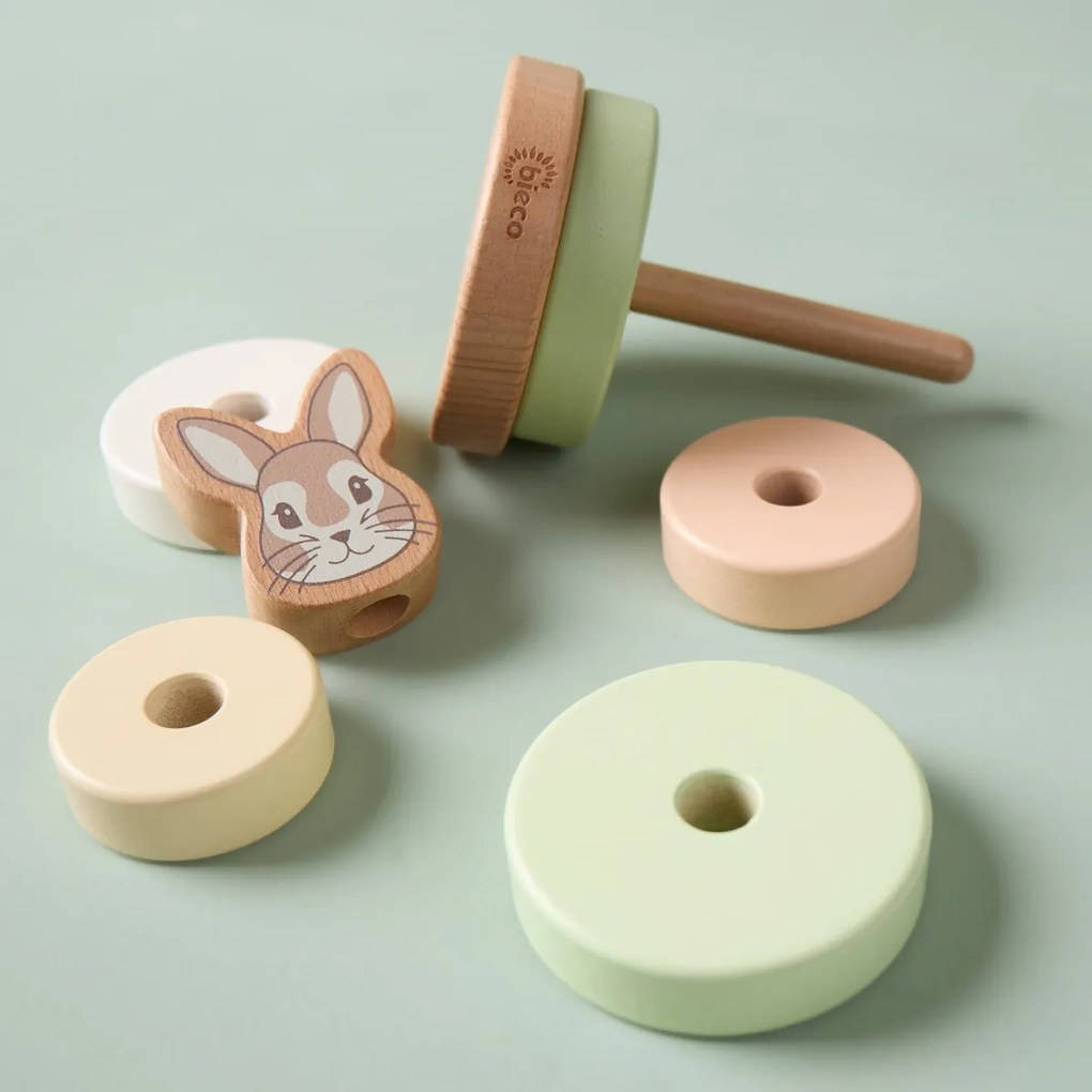 Bieco - Torre impilabile in legno - coniglietto Fine