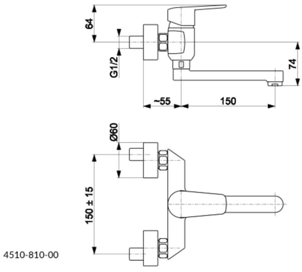 KFA Armatura 4510-810-00 - Rubinetto del lavandino GERMAN cromo lucido