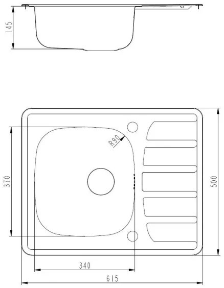 ALVEUS SETA265 - Lavello da cucina ZOOM + miscelatore da cucina RIVIERA 14,8 cm satinato/cromato