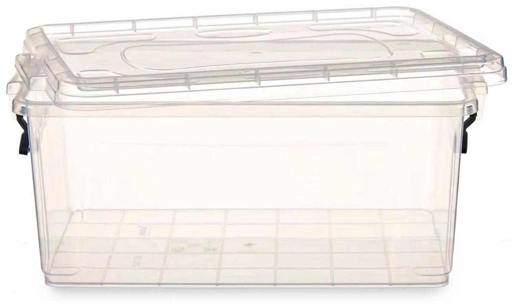Scatola portaoggetti con coperchio Trasparente Plastica 13,7 L 27,5 x 18 x 42,5 cm (12 Unità)