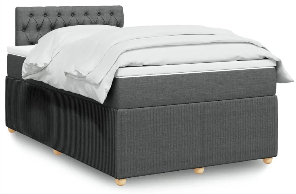 Giroletto A Molle Con Materasso Grigio Scuro 120x200 Cm Tessuto /