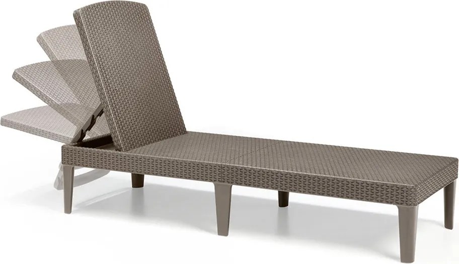 Lettino Prendisole da Giardino 187,5x58x29 cm in Resina Keter Jaipur Cappuccino...