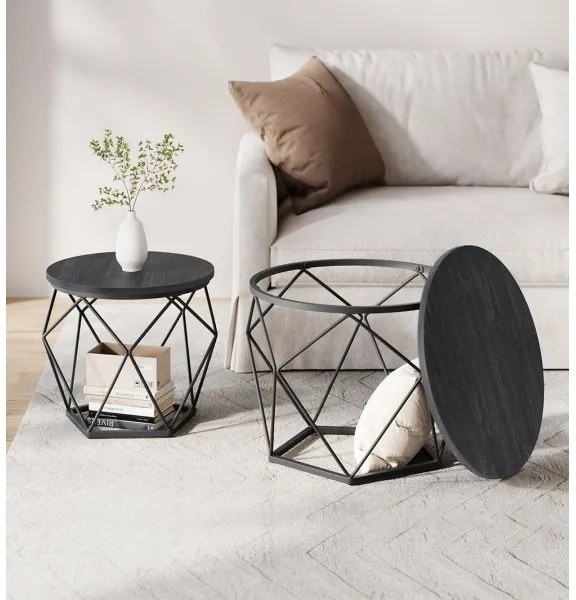 Set di 2 tavolini da salotto TALIA neri