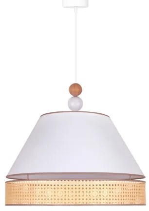 Duolla - Lampadario a sospensione con filo AVIGNON 1xE27/15W/230V diametro 50 cm bianco/rattan