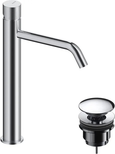 Rubinetto per lavabo getto laminare cristallino Loop K cromo spazzolato lucido SANYCCES