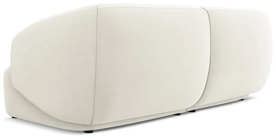 Divano bianco con rivestimento in velluto 232 cm Moana – Makamii