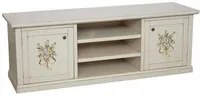 Porta tv 2 ante legno shabby bianco decori 160x46x56 - Mobili 2G