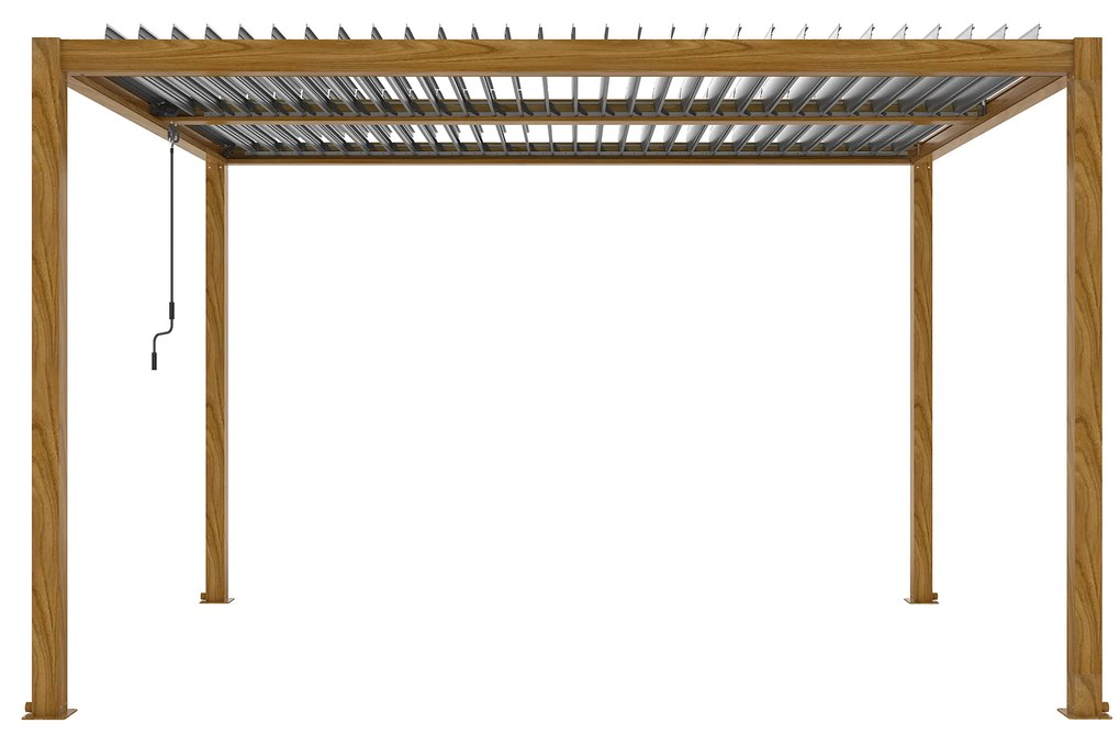 COMET - pergola bioclimatica 3 x 4 effetto legno