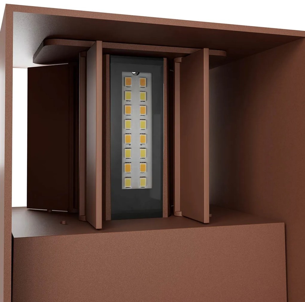 Applique LED Cubo 12W Bidirezionale Corten IP65 CCT OSRAM Chip LED