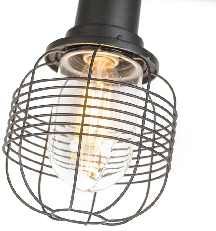 Lampada da esterno intelligente nera a 3 luci IP44 incl. Wifi ST64 - Guardado