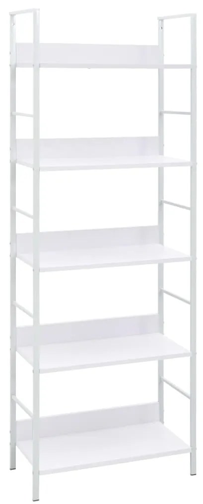 Scaffale libri 5 ripiani bianco 60x27,6x158,5 legno multistrato