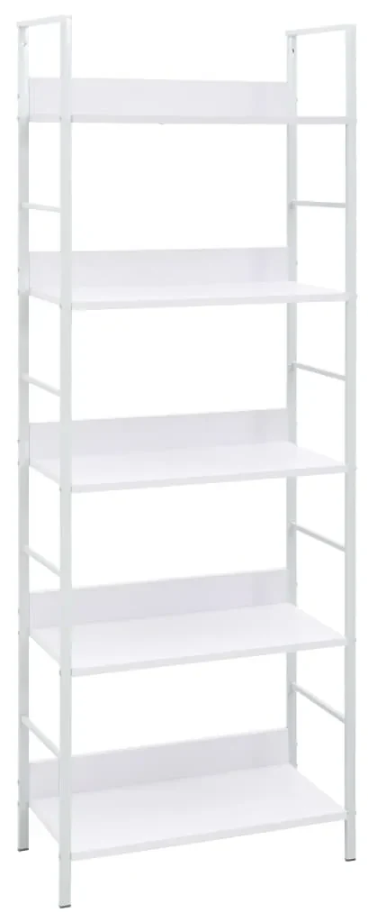 Scaffale libri 5 ripiani bianco 60x27,6x158,5 legno multistrato