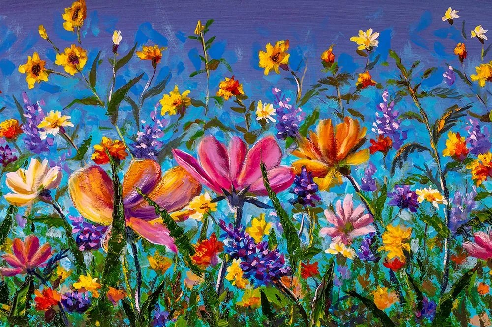 Carta da parati – Fiori colorati nel prato