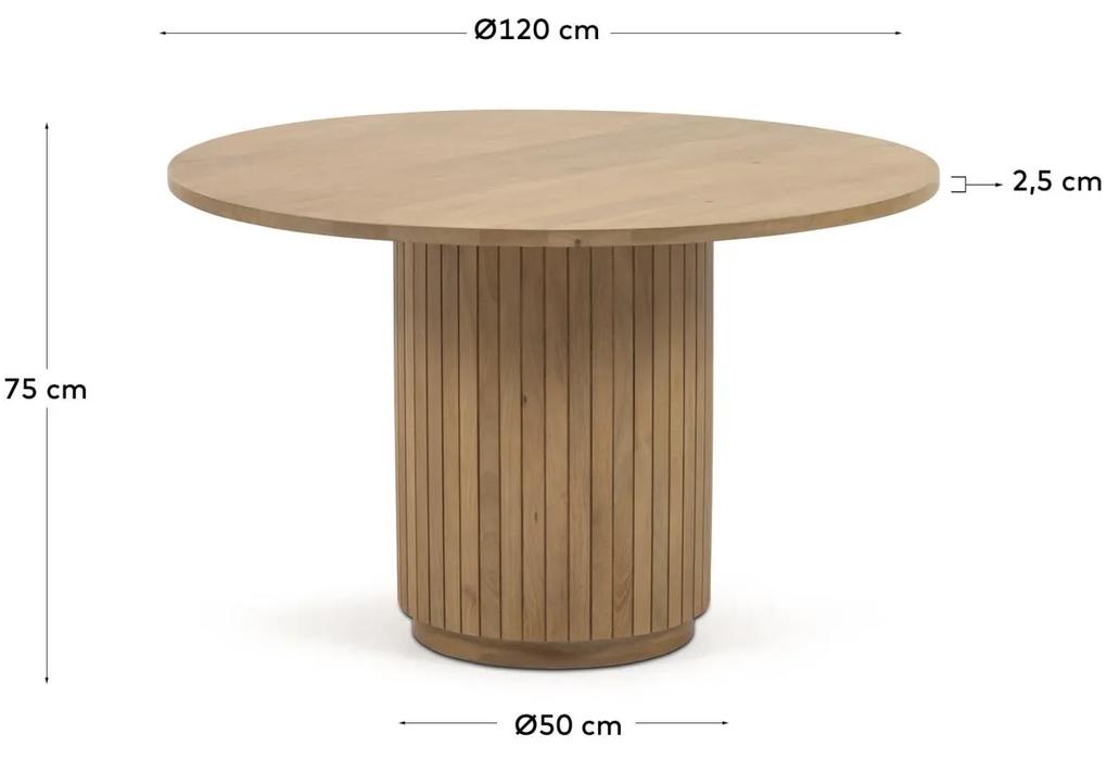 Kave Home - Tavolo rotondo Licia in legno massello di mango con finitura naturale Ã˜ 120 cm