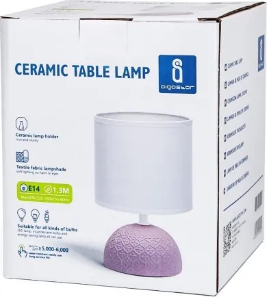 Aigostar - Lampada da tavolo 1xE14/40W/230V rosa/bianco