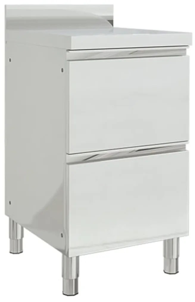 Mobiletto Da Cucina Commerciale Con 2 Cassetti İn Acciaio Inox /