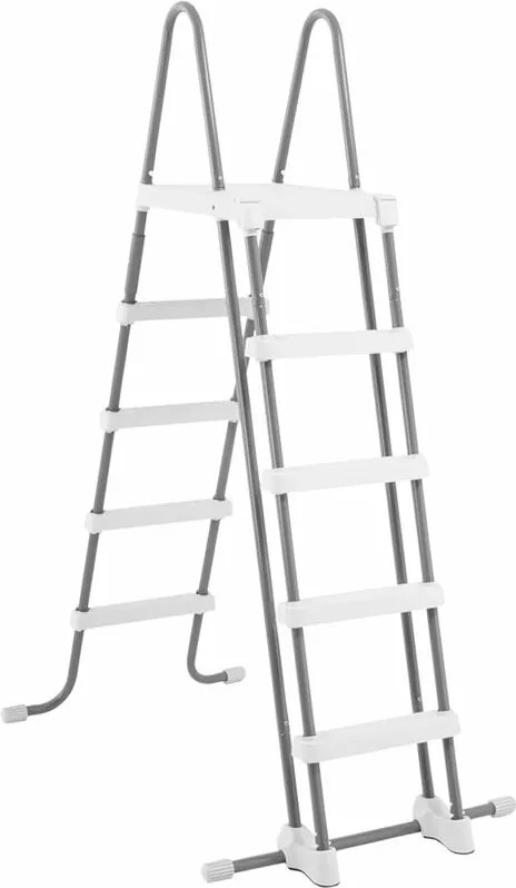 28077 - Scaletta Deluxe con gradini removibili per Piscina, Acciaio e Plastica, Grigio, 132 cm - Intex