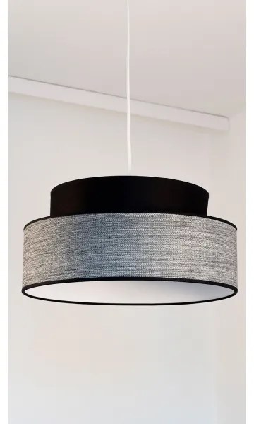 Lampadario a sospensione con filo GRACE 1xE27/60W/230V diametro 40 cm nero/grigio