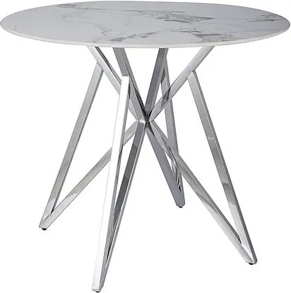 Tavolo rotondo Murano in bianco/argento - ø90/h76 cm