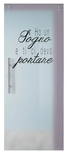 Anta per porta scorrevole esterno muro Sogno in vetro nero, L 88 x H 215 cm spessore 10 mm, apertura destra