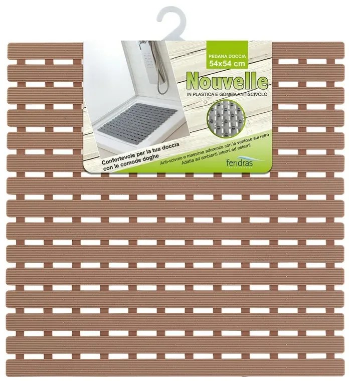 Pedana Doccia 54 x 54 in Plastica con Gommini Antiscivolo Bianca