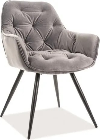 Sedia Cherry in velluto grigio/nero Blu14