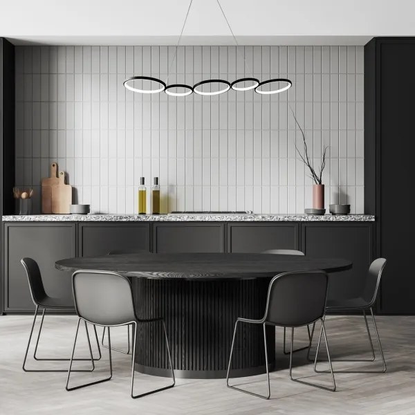 Lampadario LED a sospensione con filo OLYMPIA 5xLED/10W/230V nero