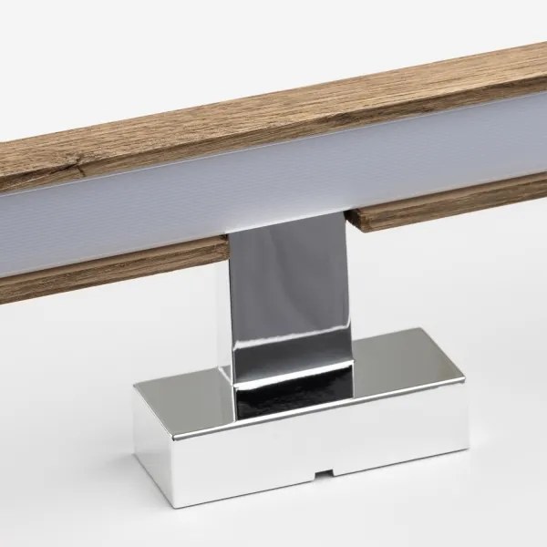 Brilagi-Illuminazione a LED per specchi da bagno WOODY MIRROR LED/15W/230V IP44 quercia/cromo