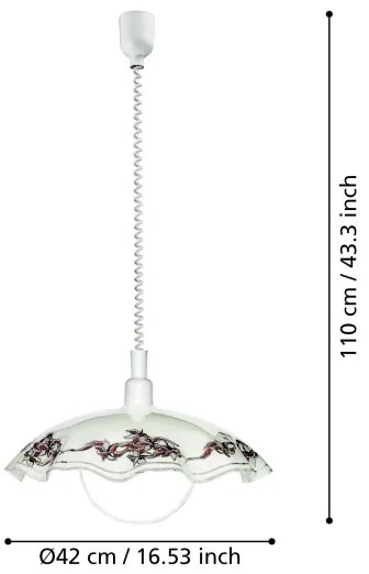 EGLO 3041 - Lampada a sospensione VETRO 1xE27/60W