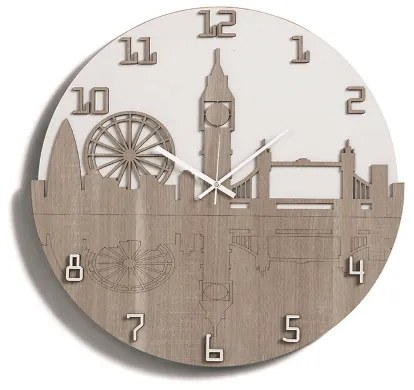 Orologio da parete moderno D50 ENGLAND in legno laminato BRC