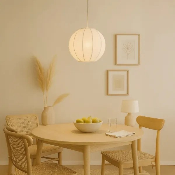 Lampadario a sospensione DANA su cavo, 1xE27/15W/230V, diam. 25 cm, bianco