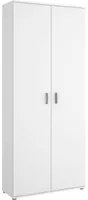 Armadio multiuso Ddeiol, Mobile multifunzione portascope, Guardaroba a 2 ante, 78x35h190 cm, Bianco