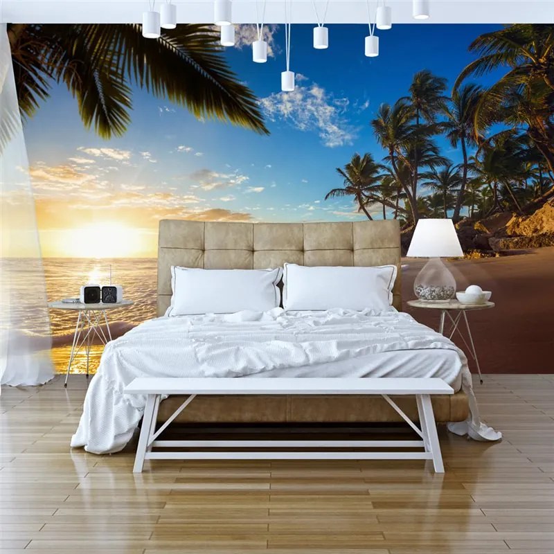 Fotomurale  Tropical Beach  Colore Beige, Dimensioni e Misure 250x175