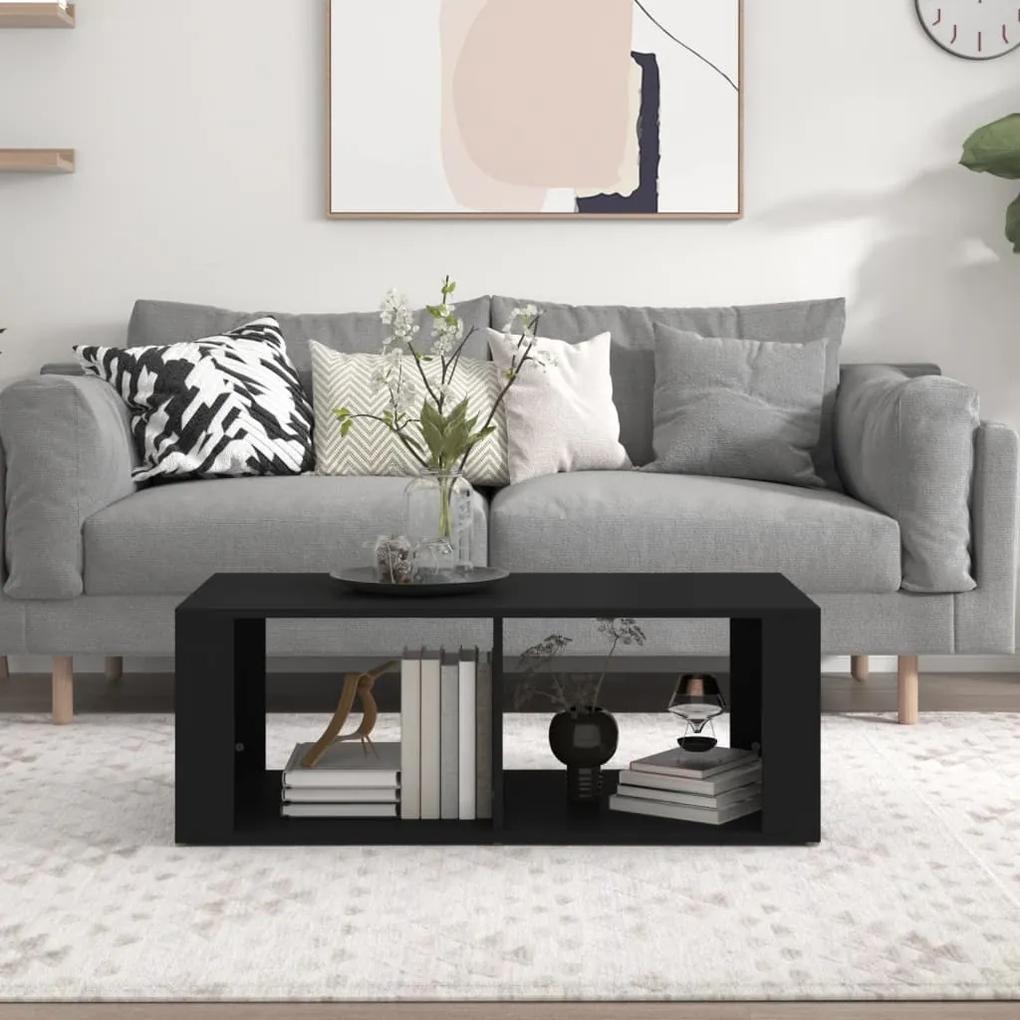 Tavolino da salotto nero 100x50x36 cm in legno multistrato