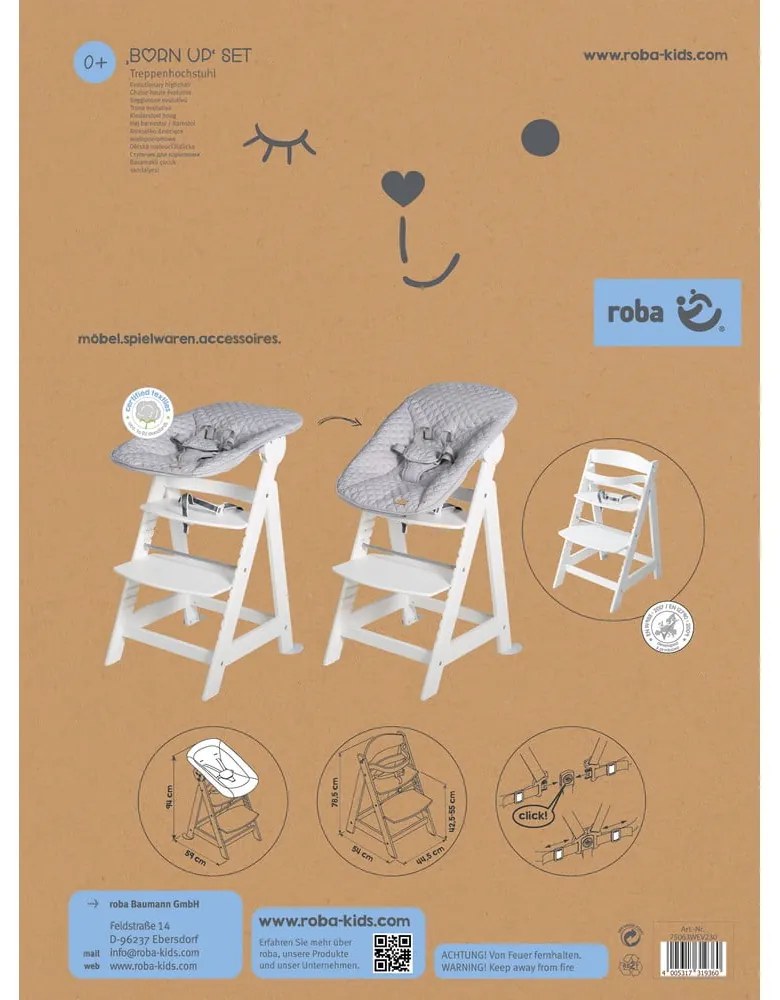 Sedia da pranzo bianca Grow-Along - Roba