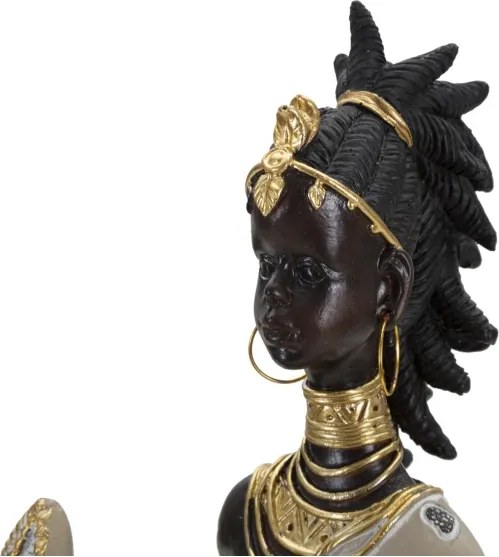 Masai Tribal Con Scudo Cm 13,5X9X24,5