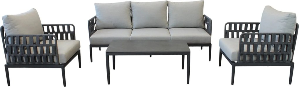 CASCADA - salotto outdoor in alluminio grigio chiaro, antracite o naturale