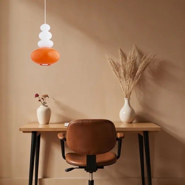 Argon 8822 - Lampadario a sospensione con filo DIEGO 1xGU10/5W/230V bianco/arancione