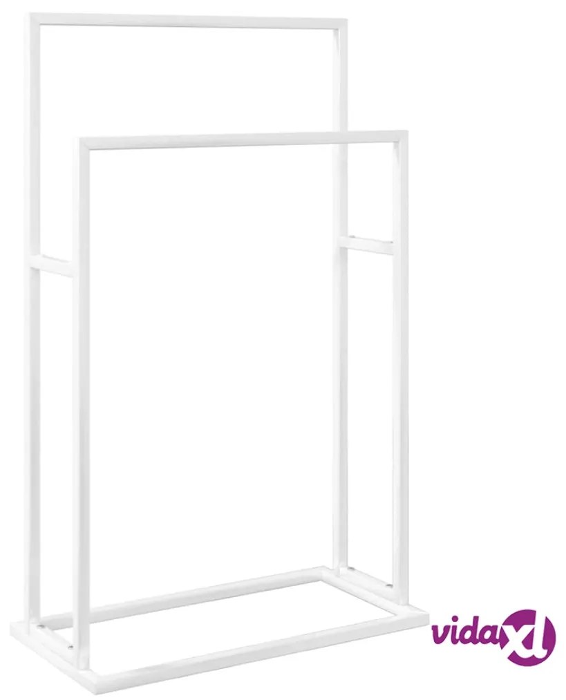 vidaXL Portasciugamani Autoportante Bianco 48x24x78,5 cm in Ferro
